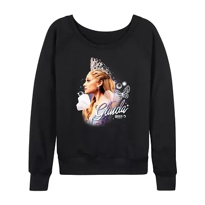 Glinda Profile Womens Boat Neck Long Sleeve Wicked Graphic T-Shirt