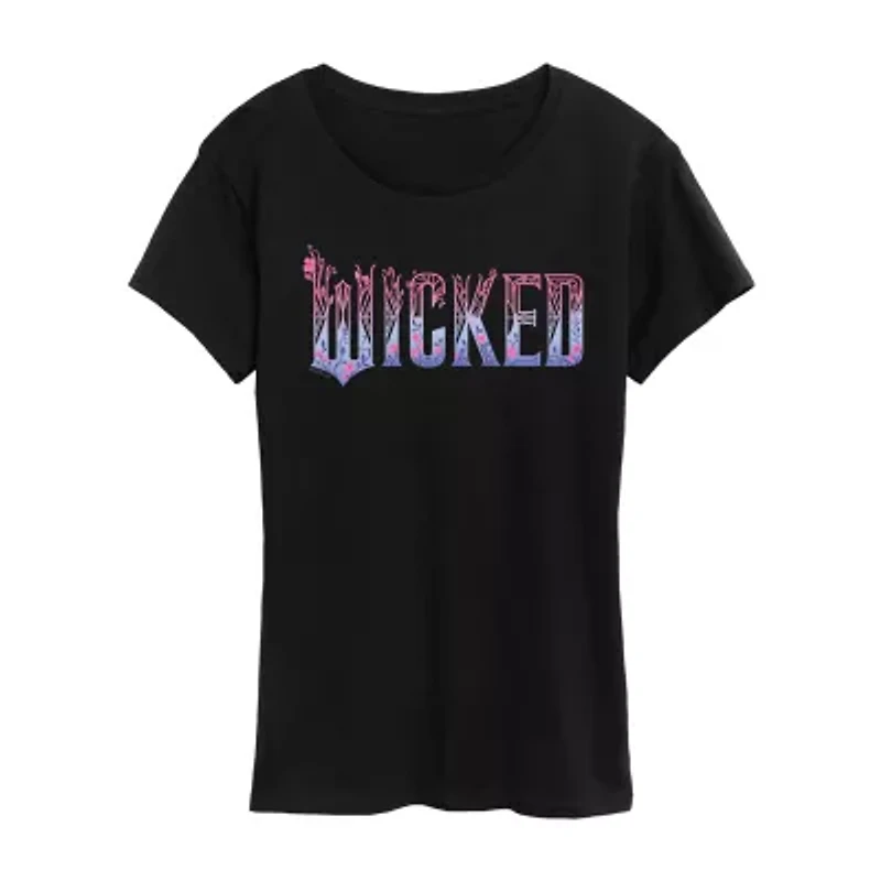Wicked Logo Womens Crew Neck Short Sleeve Graphic T-Shirt