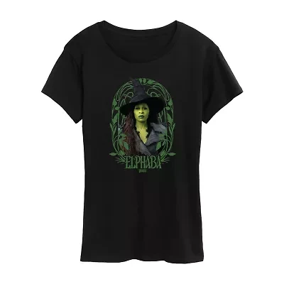 Elphaba Frame Womens Crew Neck Short Sleeve Wicked Graphic T-Shirt
