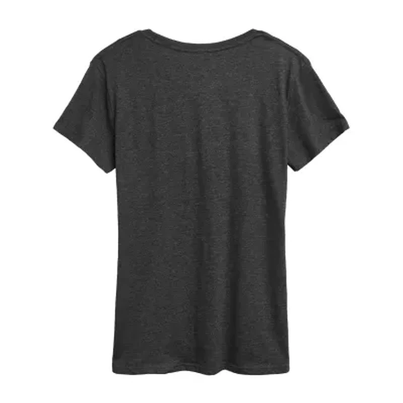 Womens Crew Neck Short Sleeve Regular Fit Wicked Graphic T-Shirt