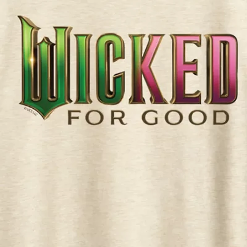 Wicked For Good Womens Crew Neck Short Sleeve Graphic T-Shirt