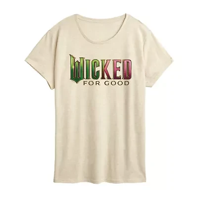 Wicked For Good Womens Crew Neck Short Sleeve Graphic T-Shirt