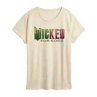 Wicked For Good Womens Crew Neck Short Sleeve Graphic T-Shirt