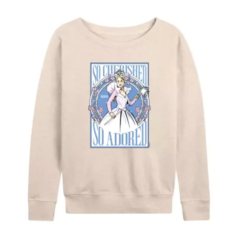 Glinda Poster Womens Boat Neck Long Sleeve Wicked Graphic T-Shirt