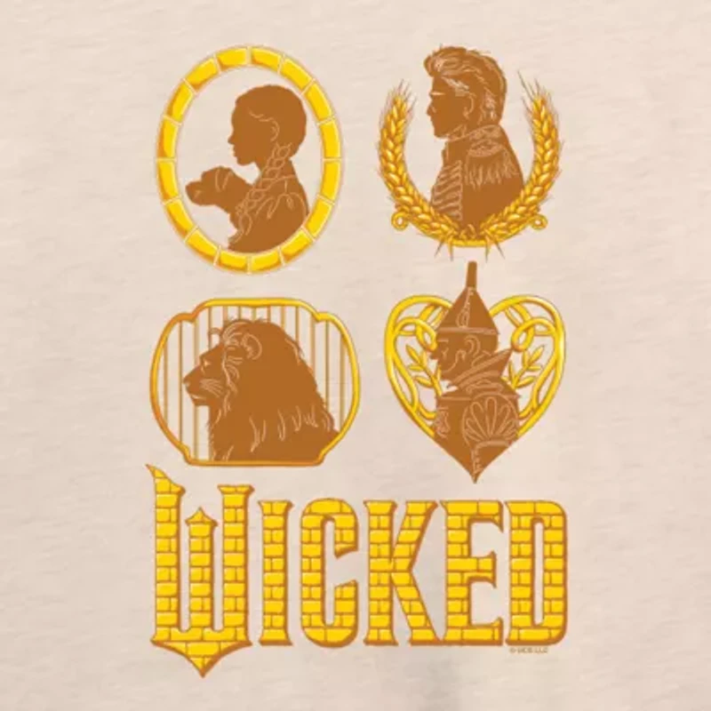 Wicked Oz Group Womens Boat Neck Long Sleeve Graphic T-Shirt