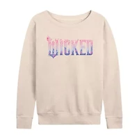 Wicked Logo Womens Boat Neck Long Sleeve Graphic T-Shirt