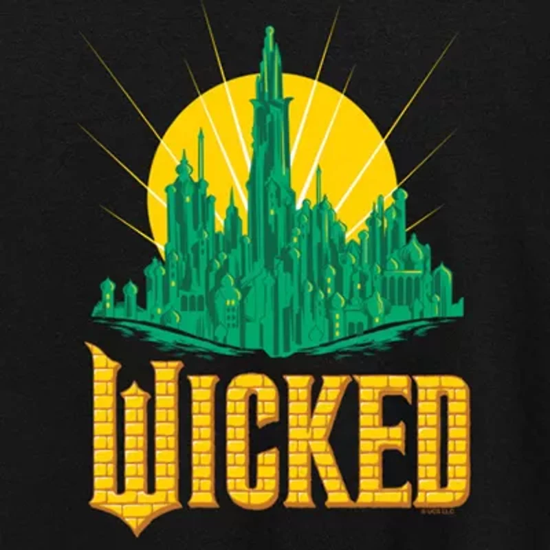 Emerald City Womens Crew Neck Short Sleeve Wicked Graphic T-Shirt