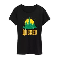 Emerald City Womens Crew Neck Short Sleeve Wicked Graphic T-Shirt