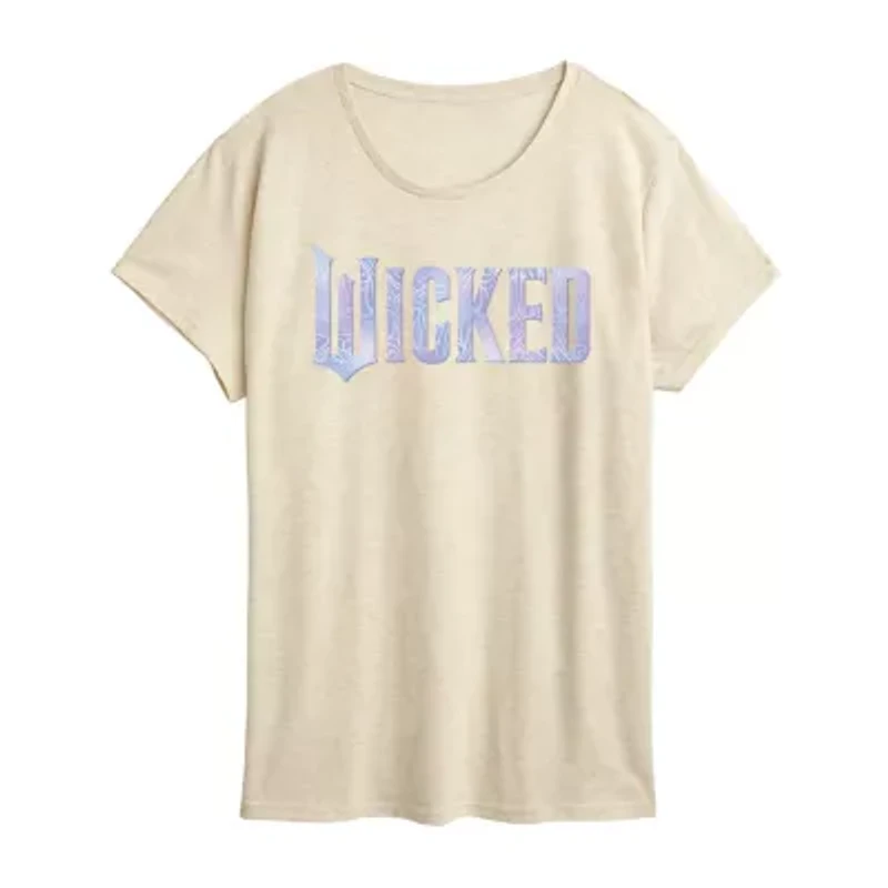Wicked Sparkle Logo Womens Scoop Neck Short Sleeve Graphic T-Shirt
