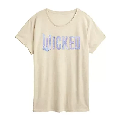 Wicked Sparkle Logo Womens Scoop Neck Short Sleeve Graphic T-Shirt