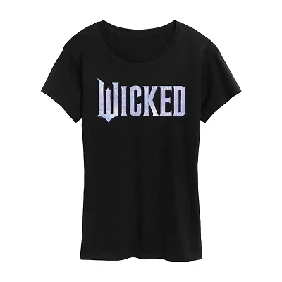 Wicked Sparkle Logo Womens Scoop Neck Short Sleeve Graphic T-Shirt