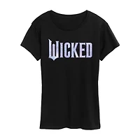 Wicked Sparkle Logo Womens Scoop Neck Short Sleeve Graphic T-Shirt