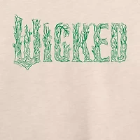 Wicked Logo Womens Boat Neck Long Sleeve Graphic T-Shirt