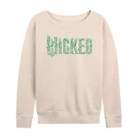 Wicked Logo Womens Boat Neck Long Sleeve Graphic T-Shirt