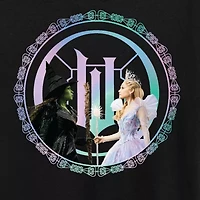 Wicked For Good Womens Crew Neck Short Sleeve Regular Fit Graphic T-Shirt