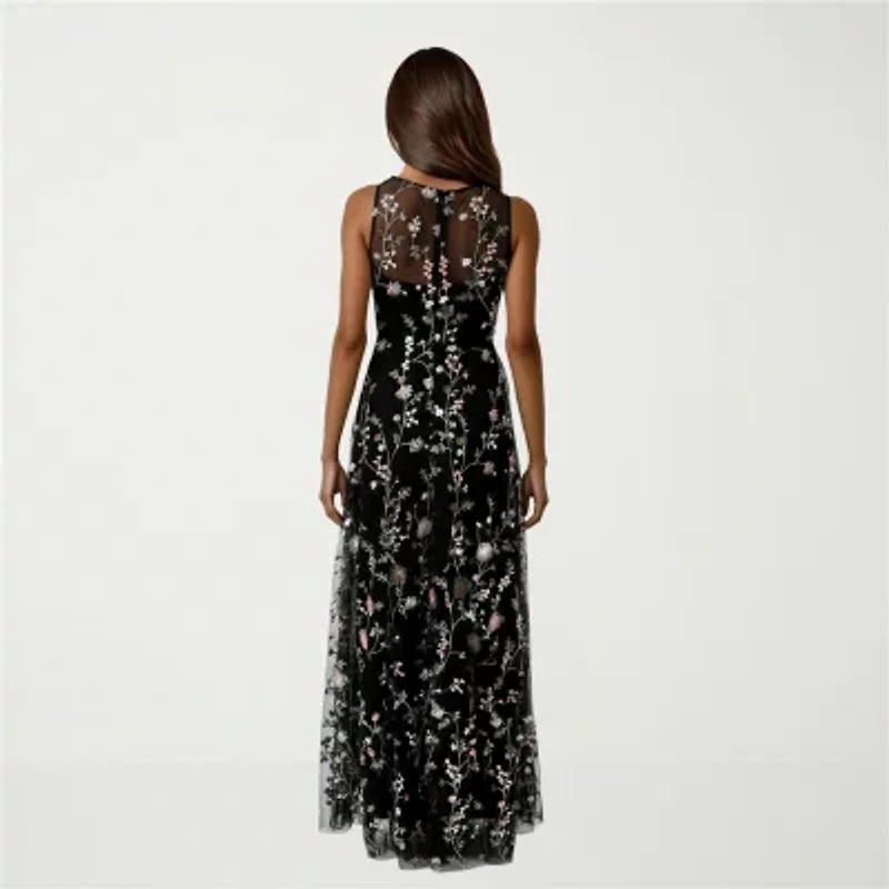 Rene by Ruiz Collection Womens Sleeveless Embroidered Evening Gown