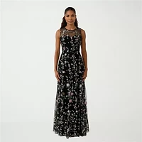 Rene by Ruiz Collection Womens Sleeveless Embroidered Evening Gown