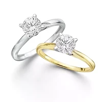 (G / Si2) Womens 1 CT. Lab Grown White Diamond 10K Gold Round Solitaire Engagement Ring