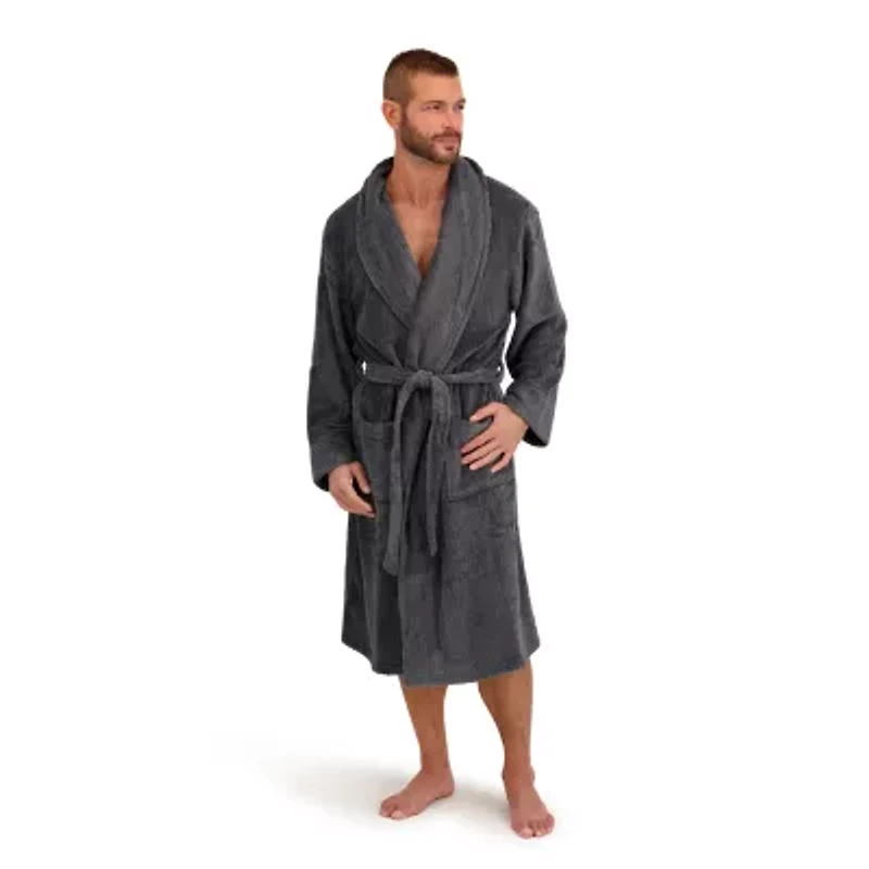 Hanes Mens Fleece Long Sleeve Knee Length Robe