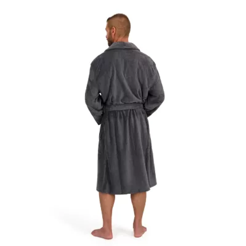 Hanes Mens Fleece Long Sleeve Knee Length Robe