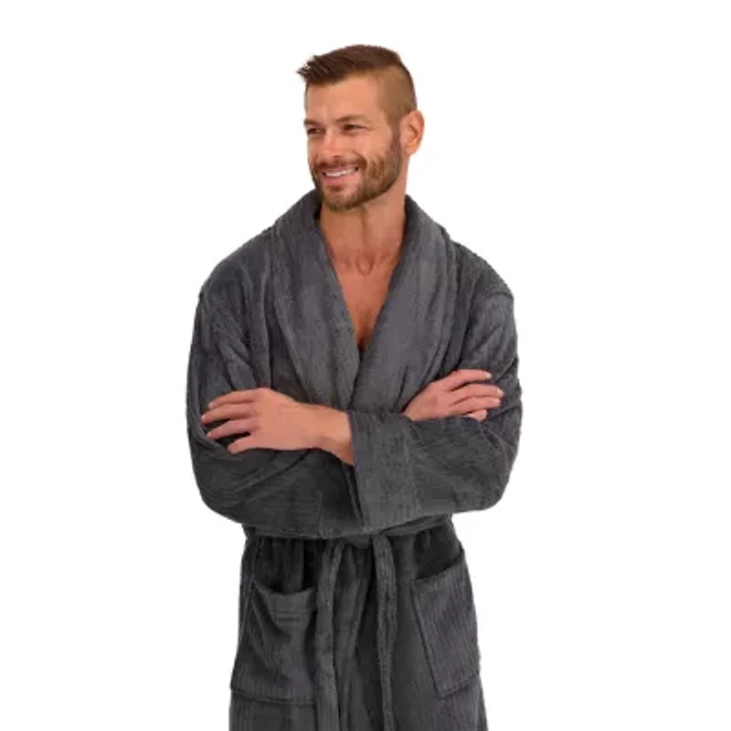 Hanes Mens Fleece Long Sleeve Knee Length Robe