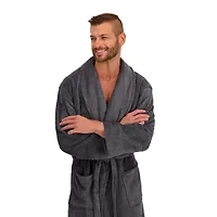 Hanes Mens Fleece Long Sleeve Knee Length Robe