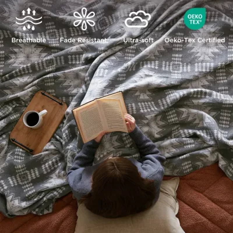 Woolrich Alberta Cotton Blend Jacquard Blanket