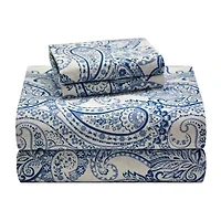 Pointehaven 200tc Print Crisp Percale Cotton Sheet Set