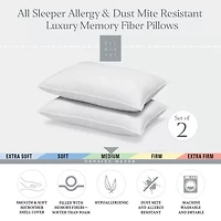 Ella Jayne 2 Pack Medium Density Bed Pillow