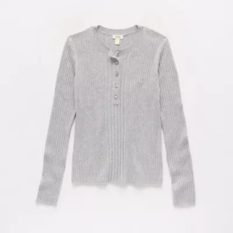 a.n.a Petite Womens Crew Neck Long Sleeve Pullover Sweater