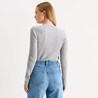 a.n.a Petite Womens Crew Neck Long Sleeve Pullover Sweater