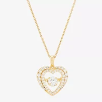 Limited Quantities! Womens CT. T.W. Lab Grown White Diamond 14K Gold Over Silver Heart 18 Inch Pendant Necklace