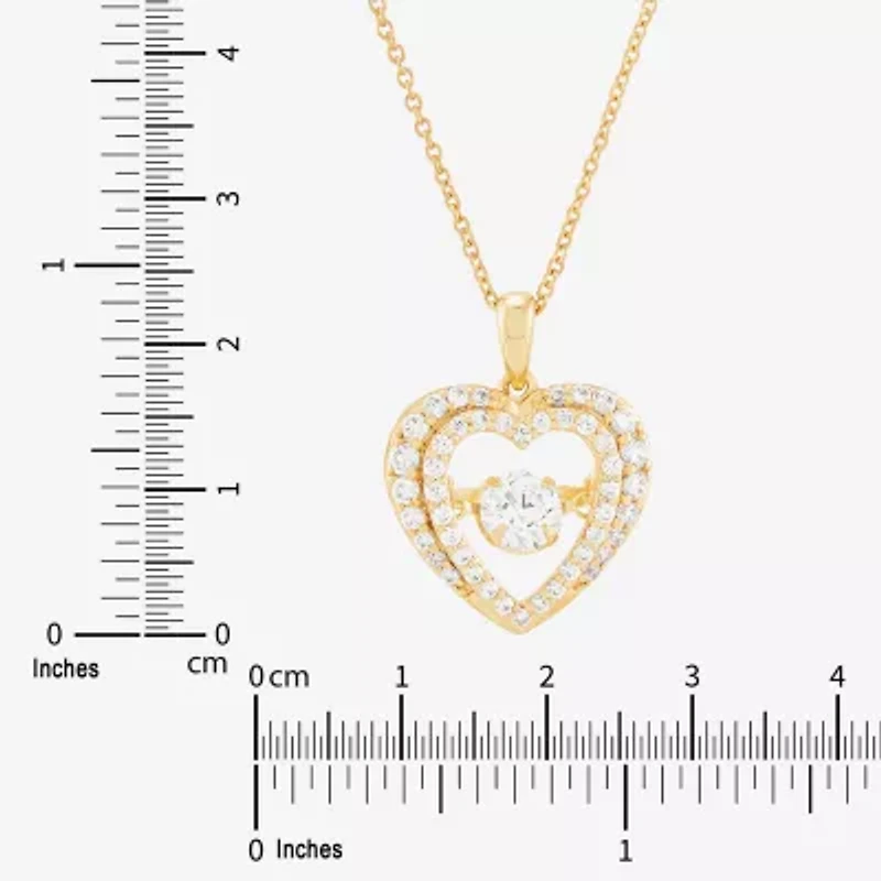 Limited Quantities! Womens CT. T.W. Lab Grown White Diamond 14K Gold Over Silver Heart 18 Inch Pendant Necklace