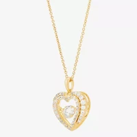 Limited Quantities! Womens CT. T.W. Lab Grown White Diamond 14K Gold Over Silver Heart 18 Inch Pendant Necklace