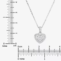 Limited Quantities! Womens 1/2 CT. T.W. Lab Grown White Diamond 10K White Gold Heart 18 Inch Pendant Necklace