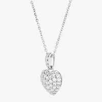 Limited Quantities! Womens 1/2 CT. T.W. Lab Grown White Diamond 10K White Gold Heart 18 Inch Pendant Necklace