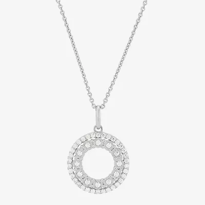 Limited Quantities! Womens 1/3 CT. T.W. Lab Grown White Diamond Sterling Silver Circle 18 Inch Pendant Necklace