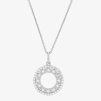 Limited Quantities! Womens 1/3 CT. T.W. Lab Grown White Diamond Sterling Silver Circle 18 Inch Pendant Necklace