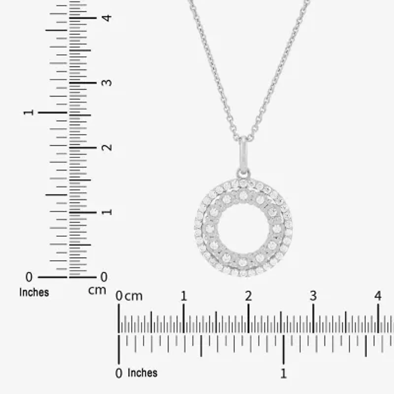 Limited Quantities! Womens 1/3 CT. T.W. Lab Grown White Diamond Sterling Silver Circle 18 Inch Pendant Necklace