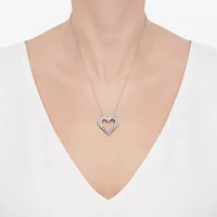Limited Quantities! Womens 1 CT. T.W. Lab Grown White Diamond Sterling Silver Heart 18 Inch Pendant Necklace