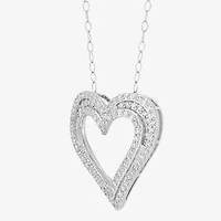 Limited Quantities! Womens 1 CT. T.W. Lab Grown White Diamond Sterling Silver Heart 18 Inch Pendant Necklace