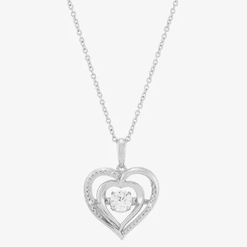 Limited Quantities! Womens 1 CT. T.W. Lab Grown White Diamond Sterling Silver Heart 18 Inch Pendant Necklace