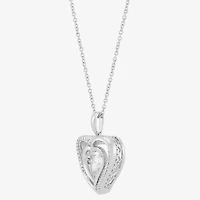 Limited Quantities! Womens 1 CT. T.W. Lab Grown White Diamond Sterling Silver Heart 18 Inch Pendant Necklace