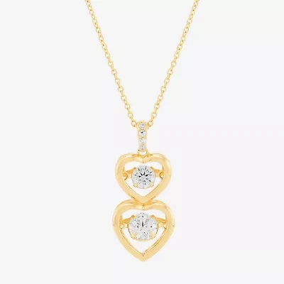 Limited Quantities! Womens 3/4 CT. T.W. Lab Grown White Diamond 14K Gold Over Silver Heart 18 Inch Pendant Necklace
