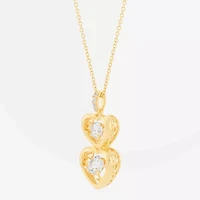 Limited Quantities! Womens 3/4 CT. T.W. Lab Grown White Diamond 14K Gold Over Silver Heart 18 Inch Pendant Necklace