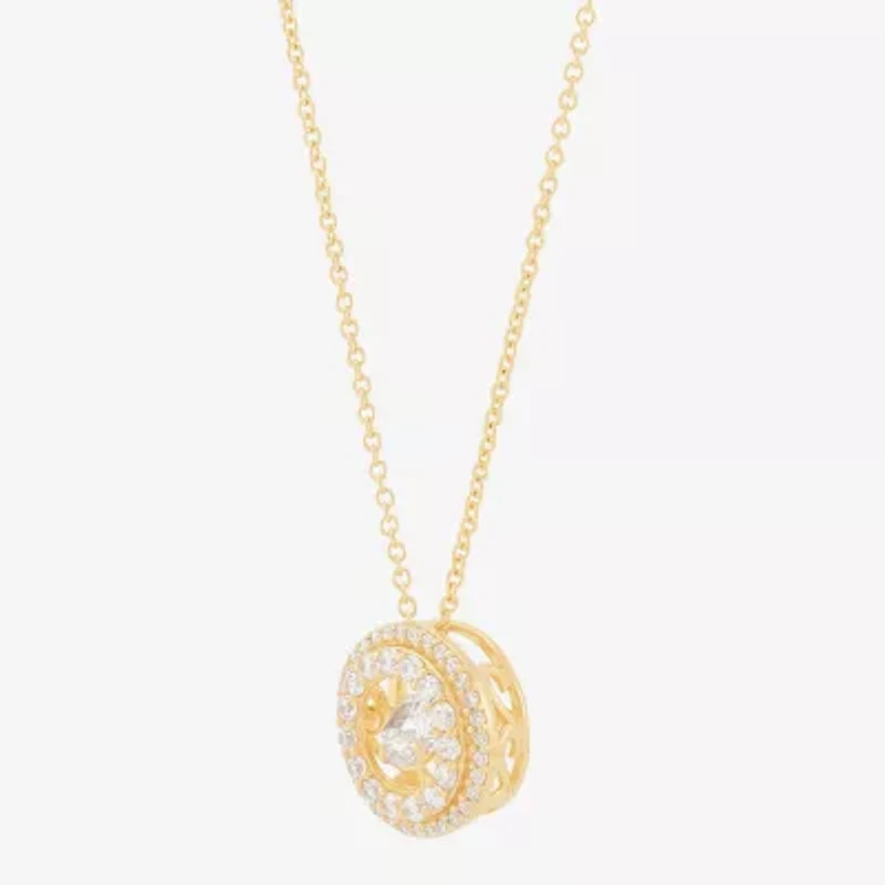 Limited Quantities! Womens 5/8 CT. T.W. Lab Grown White Diamond 14K Gold Over Silver Round 18 Inch Pendant Necklace