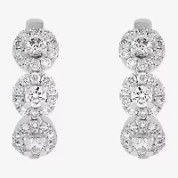 Limited Quantities! Womens 1/2 CT. T.W. Lab Grown White Diamond Sterling Silver 13.9mm Hoop Earrings