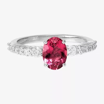 Limited Quantities! Womens 1/2 CT. T.W. Genuine Pink Tourmaline 10K White Gold Cocktail Ring