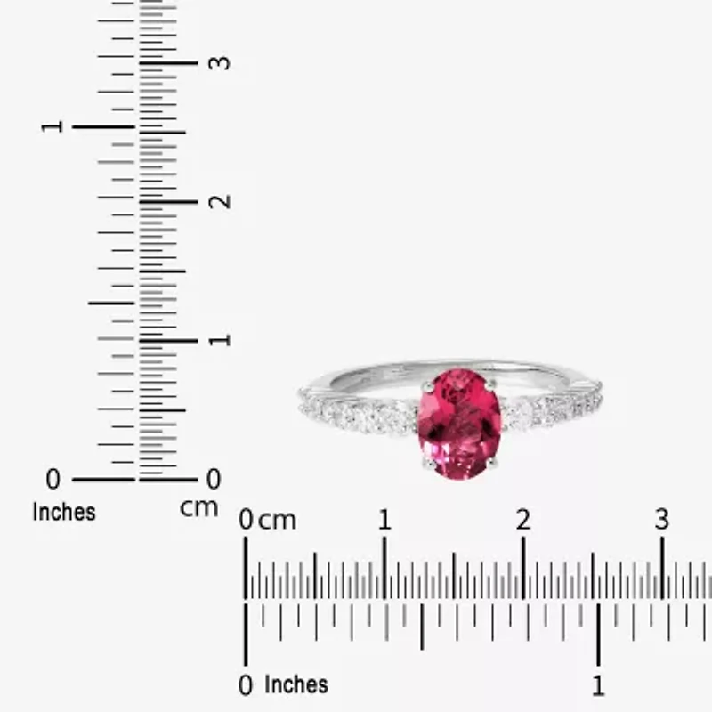 Limited Quantities! Womens 1/2 CT. T.W. Genuine Pink Tourmaline 10K White Gold Cocktail Ring