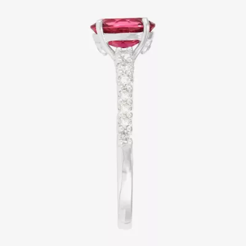 Limited Quantities! Womens 1/2 CT. T.W. Genuine Pink Tourmaline 10K White Gold Cocktail Ring